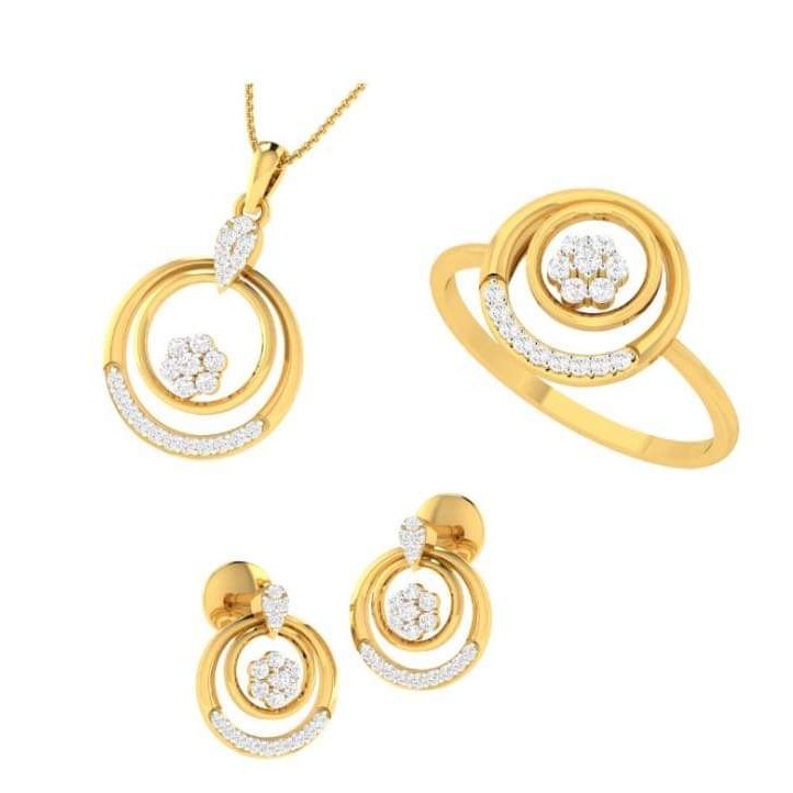 22KT Yellow Gold Grecian Combo pendent set For Women