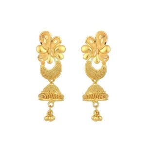 22KT Yellow Gold Embellished Radiance Earrings For Women