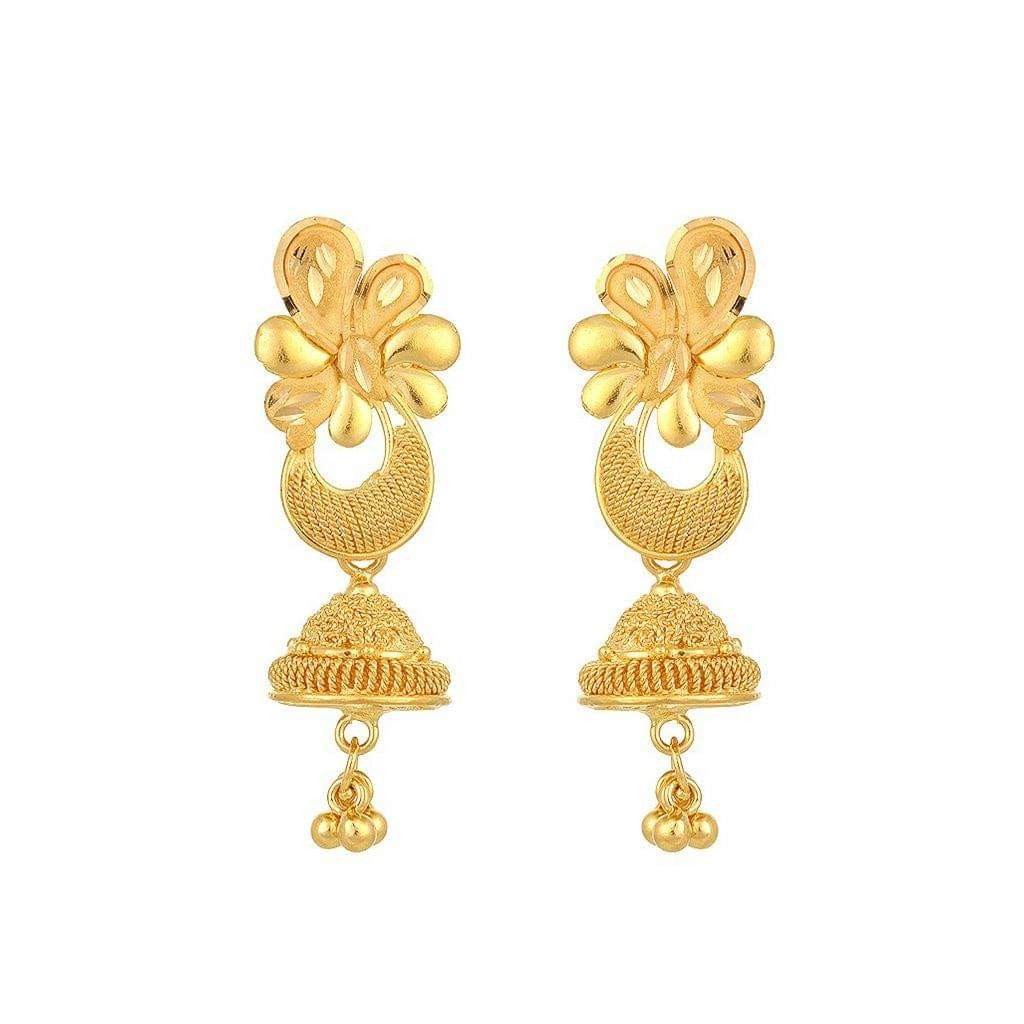 22KT Yellow Gold Embellished Radiance Earrings For Women