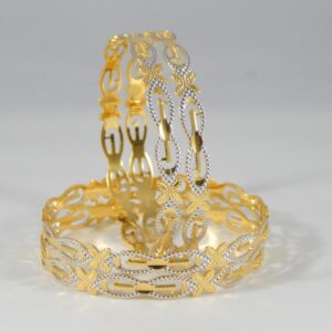 22Kt Yellow Gold Netra Lattice Bangles For Women
