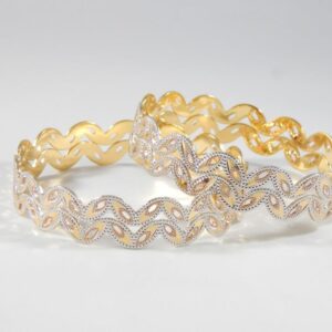 22KT Yellow Gold Swirl Bangles For Women