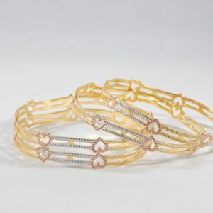 22KT Yellow Gold Aamina Heart Bangles for Women