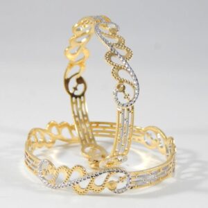 22kt  yellow gold peacock design cnc bangles for women