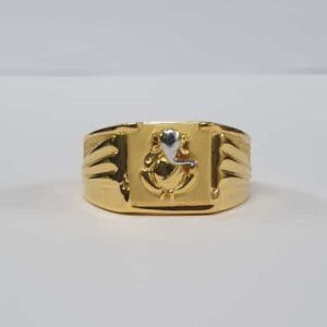 22Kt Gold Dull Polish Ganpati Design ring for Men