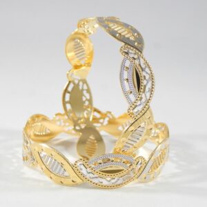 22KT yellow Gold Handcrafted Cutting Bangles For Women
