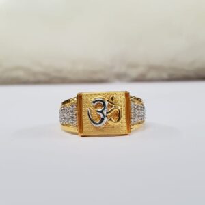 22kt gold four line cz dull police