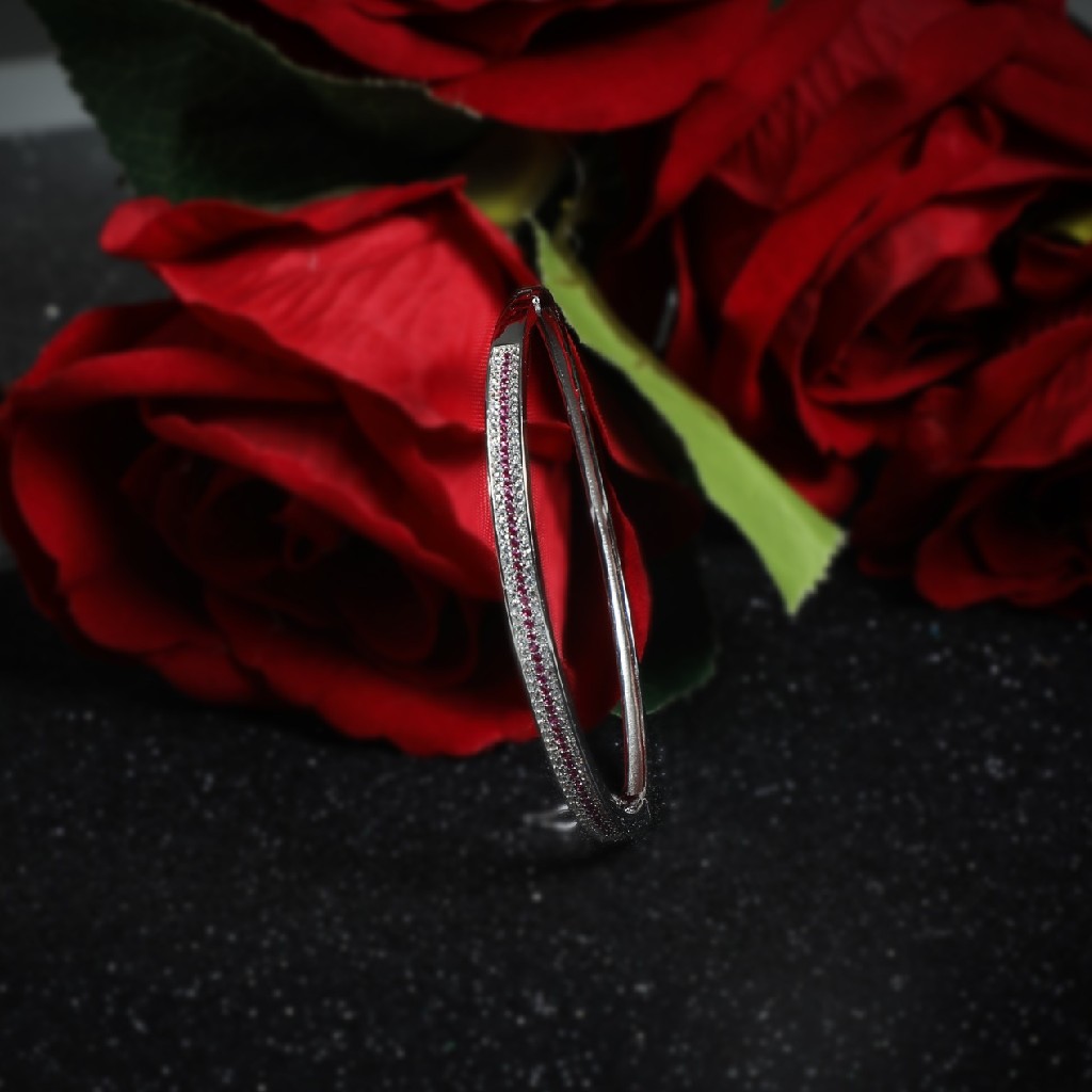92.5 Sterling Silver White & Pink Cz Stone Brecelet For Women