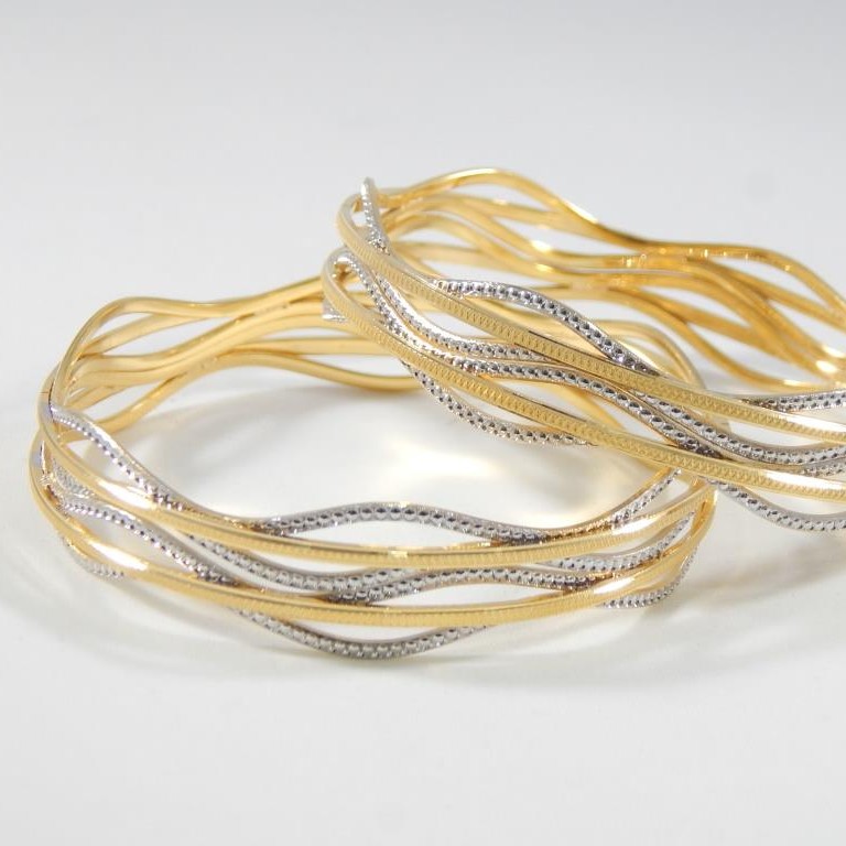 22 Carat Gold Zikzake Rodiyam Bangles For Women