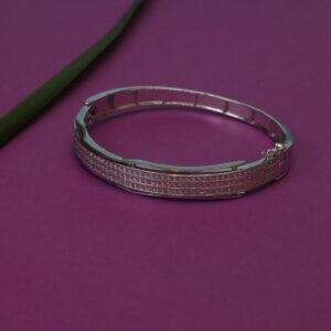 92.5  Sterling Silver Cz Rose Tone Brecelet For Women