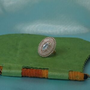 92.5 Silver Rose Plated Oval Shape Ring For Women