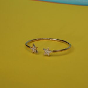 92.5 Sterling Silver Delicate Rose Plated And Cz Brecelet For Women