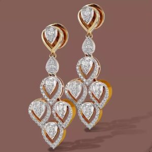 22KT yellow Gold Long Earring For Tall Women