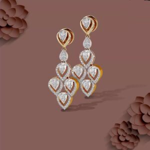 22KT yellow Gold Long Earring For Tall Women
