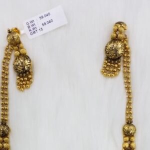 22KT Gold Beads Designer Long Necklace Set