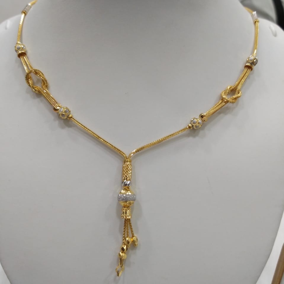 22KT Gold Chain Set With Rhodium