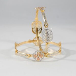 22kt Gold Fancy Laser Cutting Bangles For Women
