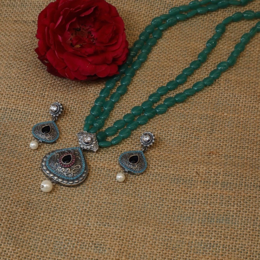 925 sterling silver abstract design set for women