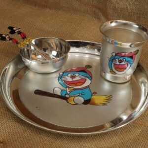 Pure Silver Doremon Dish (Thali)Set