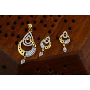Traditional Rodium pendent set 22kt