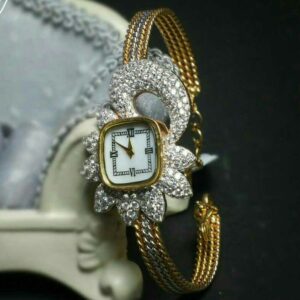 Cz Gold Fancy Ladies Watch 916