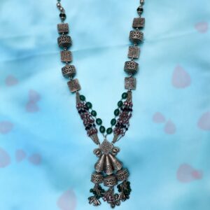 Silver Antique Oxidised Necklace