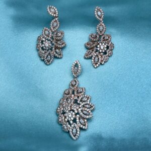 916 Gold CZ Diamond Pendant Set PJ-PS013
