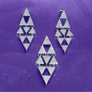 925 Silver Diamond Shape Pendant Set PJ-PS011