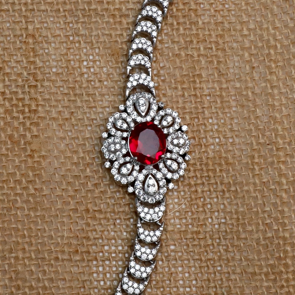 925 Sterling Silver CZ Diamond Ladies Bracelet PJ-B009 - Image 2