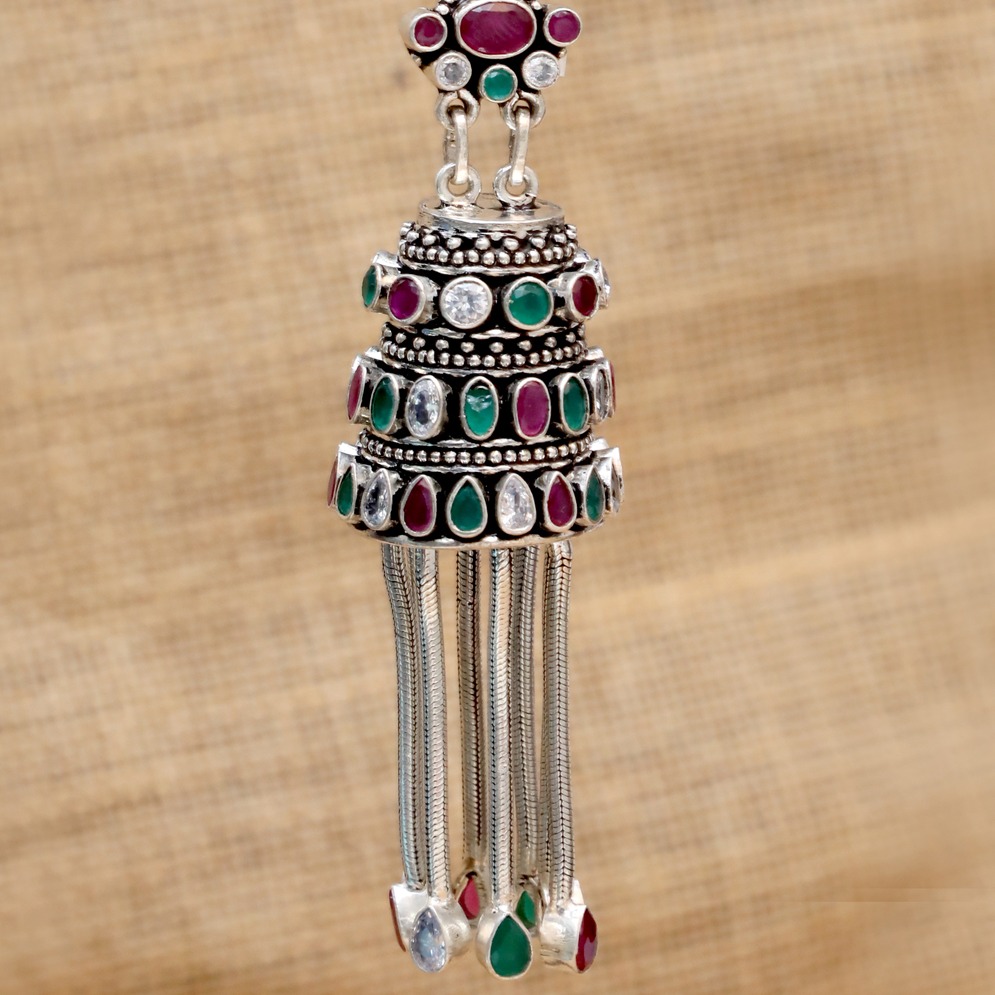 925 Silver Color Stone Waist Keychain PJ-J002 - Image 2