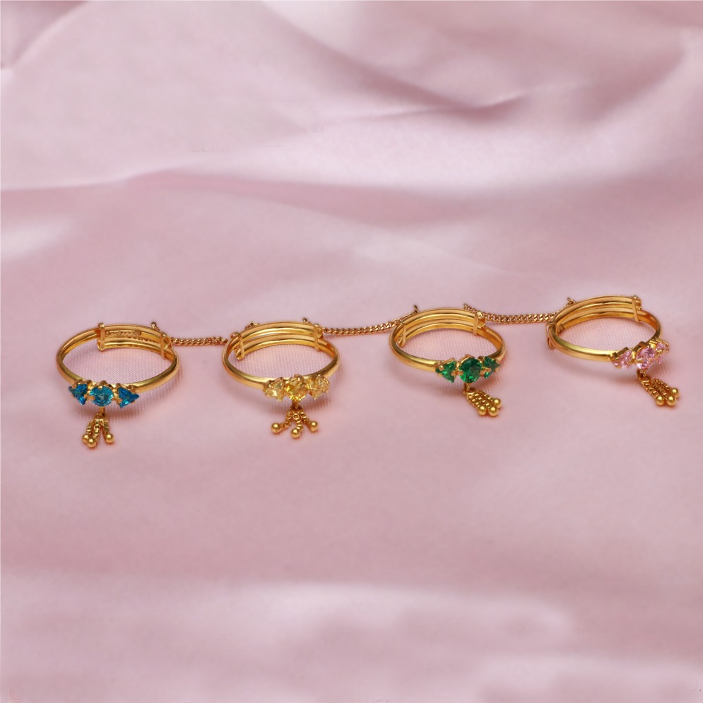 916 Gold Fancy Four Finger Ring PJ-R034
