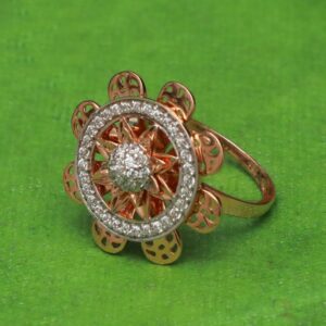 22Kt Gold CZ Designer Ring For Women PJ-R023