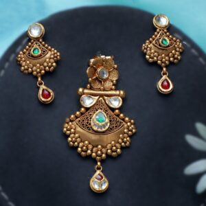 22KT Gold Antique Pendant Set PJ-PS002
