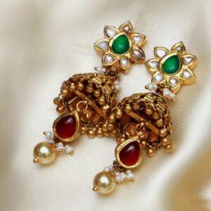 916 Gold Antique Long Wedding Necklace Set PJ-N004