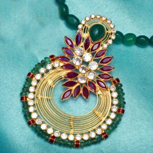 916 Gold Attractive Colour stone Necklace Set PJ-N003