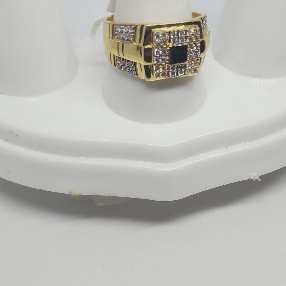 916 Gold Black Stone Najrana Gents Ring
