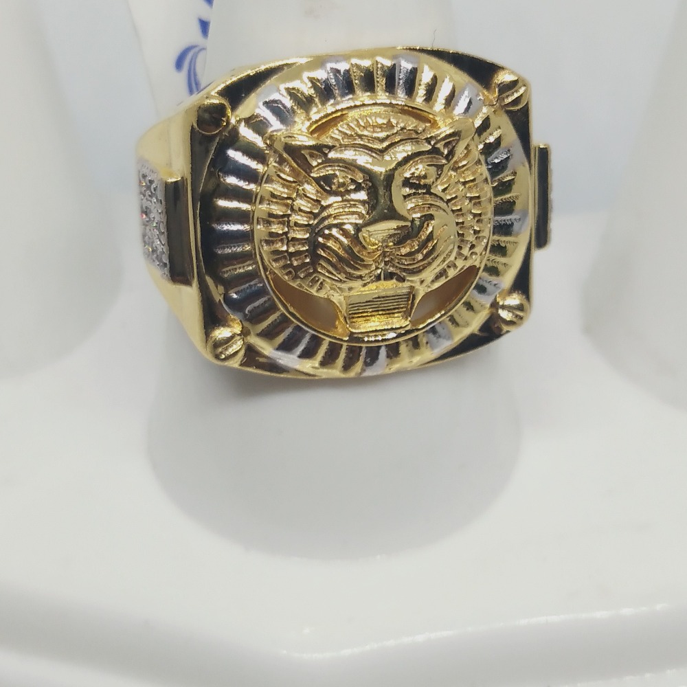 916 Gold Tiger Design Najrana Gents Ring