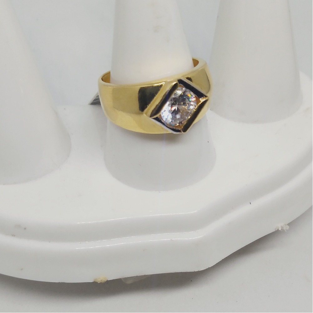 916 Plain Gold Gents Diamond Ring