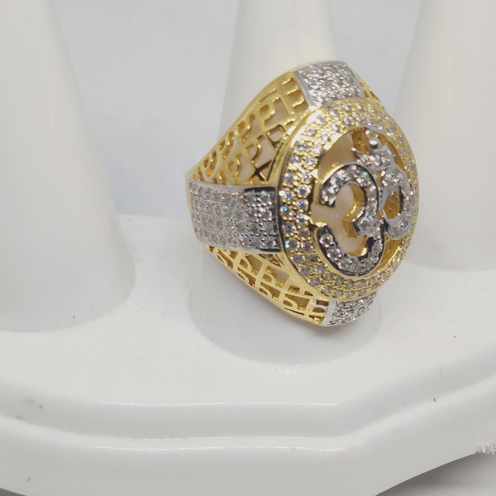 916 Gold Om Design Gents Ring