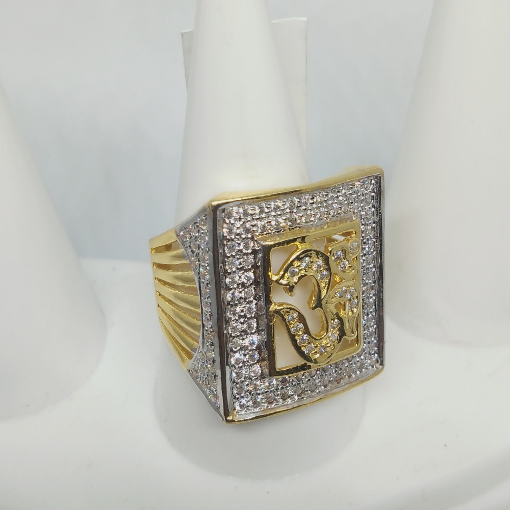 22KT Gold Om Design Azuki Gents Ring