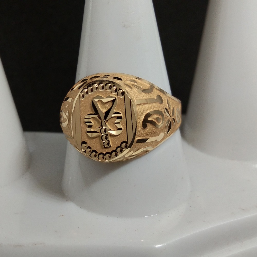 916 Gold Butterfly Design Topa Gents Ring