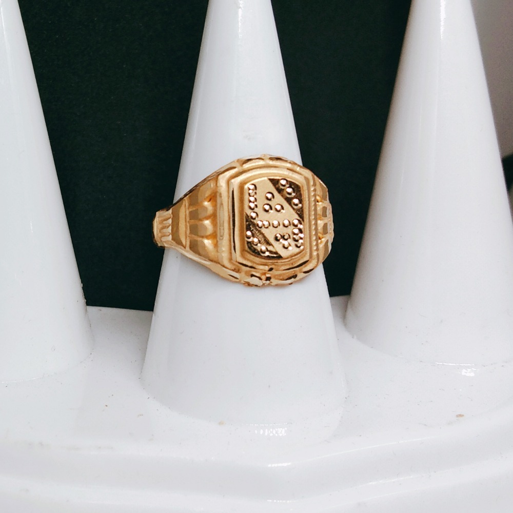 916 Gold Antique Design Wedding Gents Ring