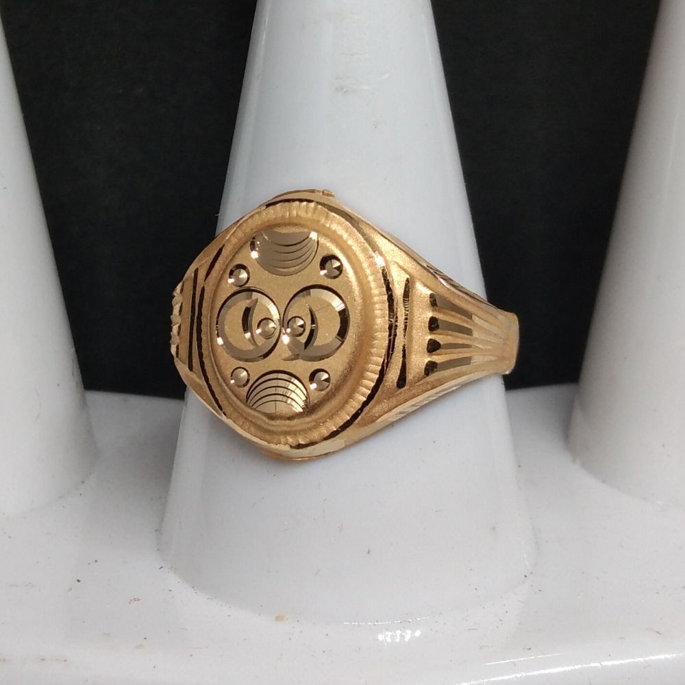 916 Plain Gold Antique Design Gents Ring