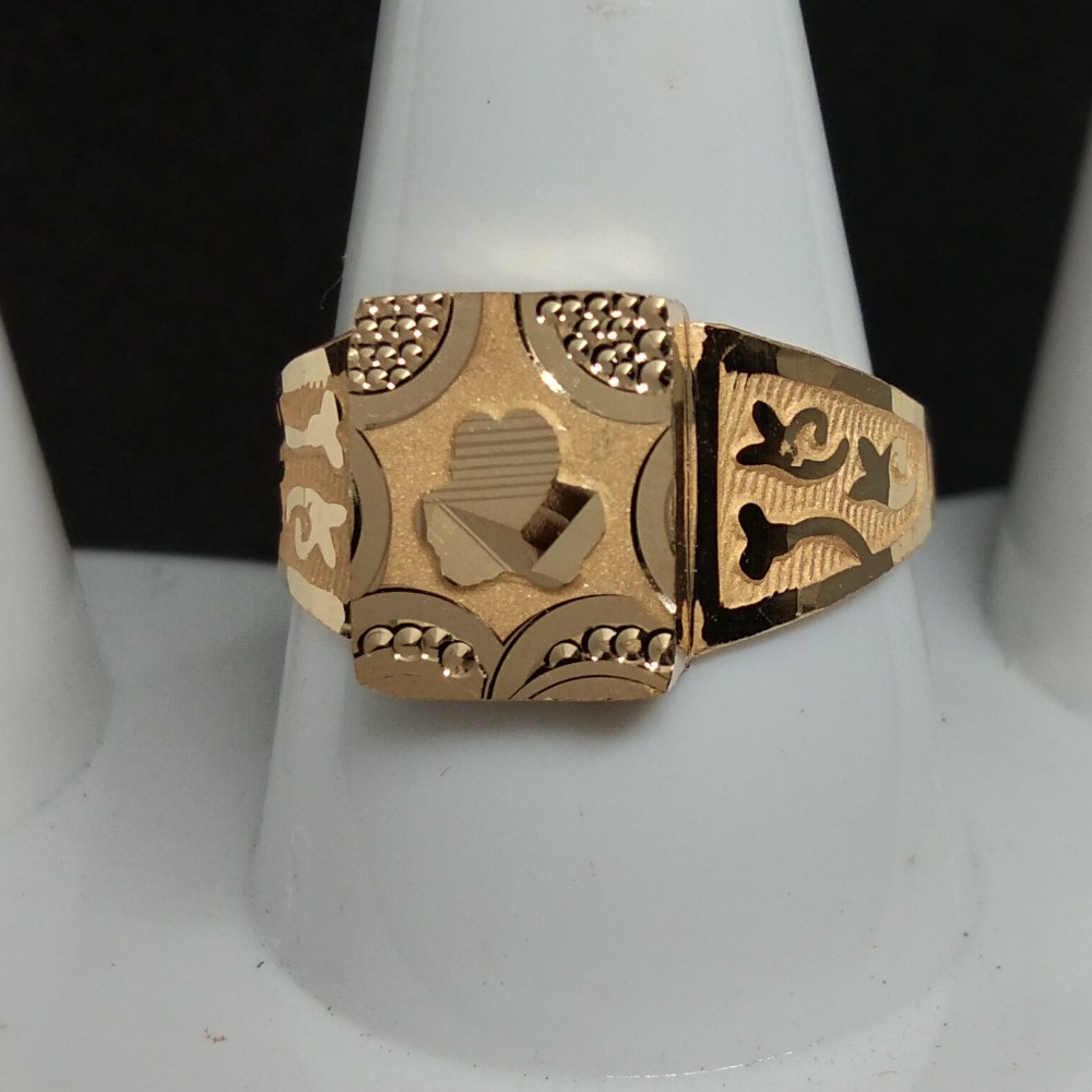 22KT Plain Gold Rose Design Gents Ring