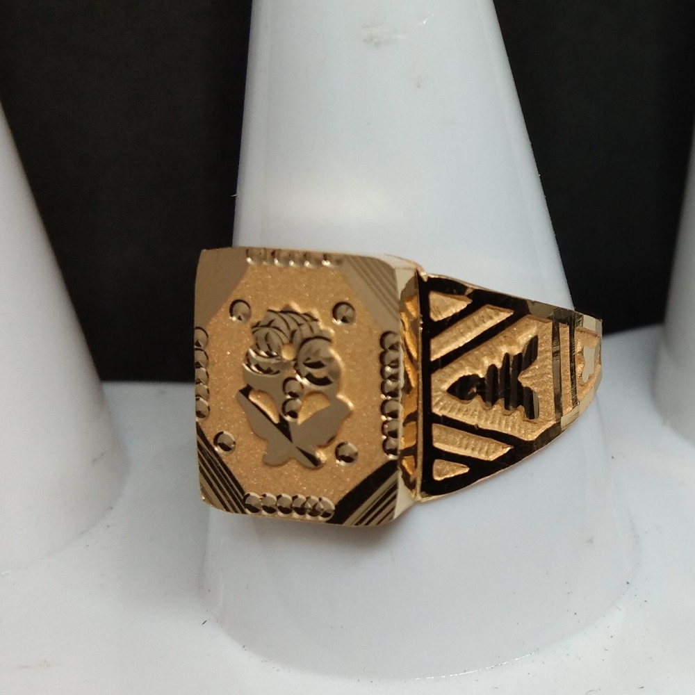 22KT Gold Rose Design Gents Ring