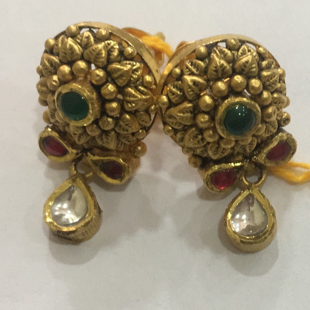 916 Gold Antique Jadau Ladies Earring