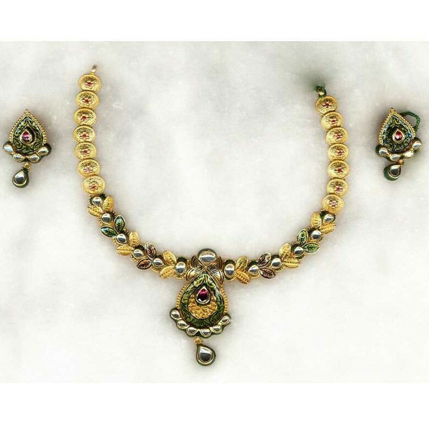 22k gold antique necklace set