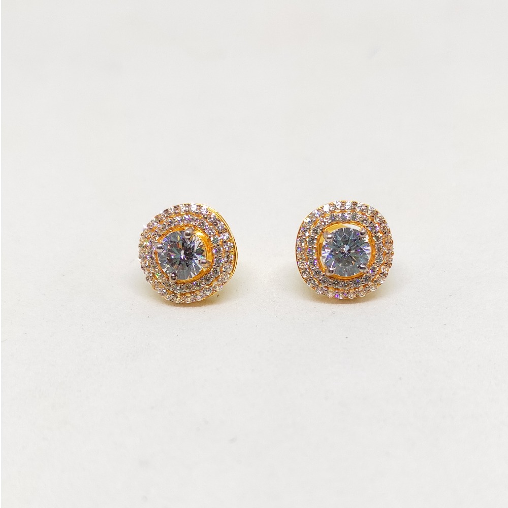 Designer Gold Solitaire Earrings