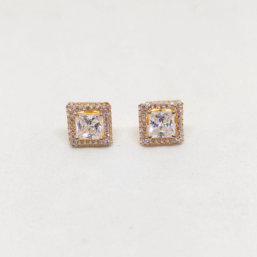 Designer Gold Solitaire Earrings