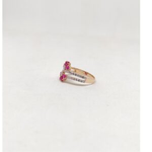 18k rose gold with pink flower ring
