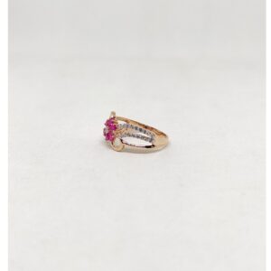 18k Rose gold pink Flower design ring